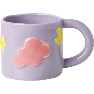 Cute ceramic cloud coffee tea cup set star and moon tableware