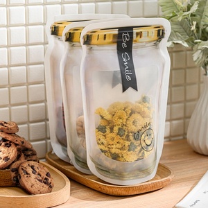 Resealable Mason Jar Plastic Style Zipper Bag For Food Packaging Snack Storage Doypack Mason Jar Ziplock Bags