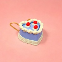 Porte-clés anti-stress créatif en forme de gâteau imprimé en 3D, pendentif à presser au bout des doigts, breloque de sac