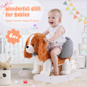 <span class=keywords><strong>Cheval</strong></span> à bascule en bois pour enfants, adorable chiot brun senior de race King Charles Spaniel, tendance sur TikTok - Product Image 3
