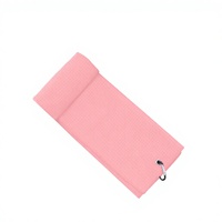 Serviette de golf personnalisée avec logo, en microfibre magnétique, motif gaufré carré, respirante et à séchage rapide