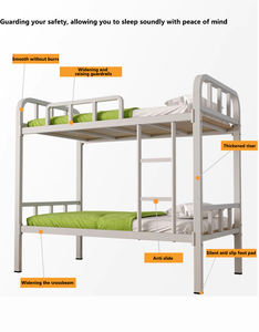 Pose de lits <span class=keywords><strong>en</strong></span> fer <span class=keywords><strong>en</strong></span> haut et <span class=keywords><strong>en</strong></span> <span class=keywords><strong>bas</strong></span>, lits de dortoir pour employés, lits superposés pour étudiants à <span class=keywords><strong>double</strong></span> couche, épaississement du chantier de construction - Product Image 5