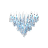 Grand Hôtel Moderne Designer de Luxe OEM & ODM Lustre en Verre de Murano Soufflé Pendentif en Cristal Led pour Éclairage