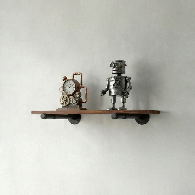 Heavy Duty Wall Mounted Metal Shelving Brackets for DIY Floating Shelves Industrial Metal Pipe Floating Shelves Bracket