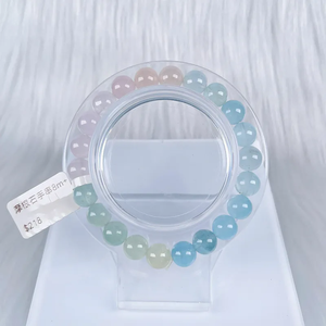 สร้อยข้อมือลูกปัดมอร์แกไนต์8มม. พร้อมโทนสีชมพูอ่อนเพื่อการรักษาหัวใจและความสมดุลทางอารมณ์ - Product Image 1