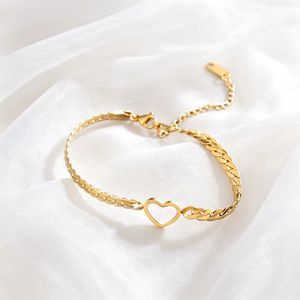 Pulsera de Corazón al por Mayor de Fábrica <span class=keywords><strong>para</strong></span> Mujer, Joyería de Moda de Lujo Minimalista, Diseño Exclusivo, <span class=keywords><strong>Accesorios</strong></span> de Acero Inoxidable - Product Image 1