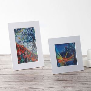 Customized Logo <b>Cardboard</b> Photo Frame Rectangle A5 A4 Watercolor Painting Standing <b>Paper</b> Photo Frame with Back Bracket - Product Image 2
