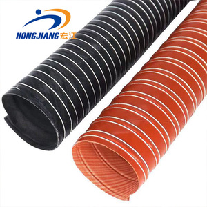 <span class=keywords><strong>Tuyau</strong></span> de conduit d'air chaud en silicone noir avec cordon en fibre de verre et fil d'acier renforcé, services de découpe et de moulage personnalisés disponibles - Product Image 1