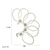 Manchette d'oreille gauche style Mori, perle acrylique, fleur, clip d'oreille non percé, bijoux d'oreille pour femme, accessoires de mariage