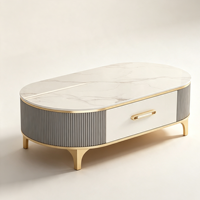 Table basse en dalle de pierre de luxe léger, mobilier moderne et simple pour chambre et appartement