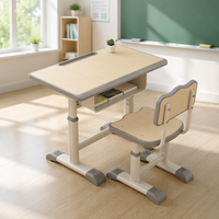 Fournisseur mondial leader - Bureau d'étude rose réglable en hauteur avec cadre blanc, rangement ergonomique, ensemble table et chaise pour étudiants pour l'école