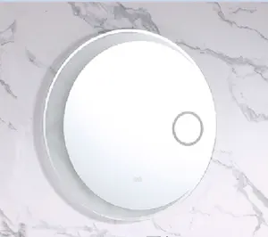 Luxury Big Wall Mounted LED Smart Bathroom Mirror Round Anti Fog Bath Mirror Design Mdf Bathroom Vanity Cabinets With Mirror