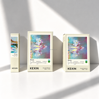 Boîte de parfum blanche en matériaux recyclés écologiques Kexin, avec fond rabattable, logo personnalisé, emballage en carton pliable