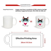 Vente en gros d'usine RTS Langxun B077 Tasses à café en porcelaine blanches de 11 oz pour sublimation, logo personnalisé, couleur personnalisée, anti-fuite, sans BPA