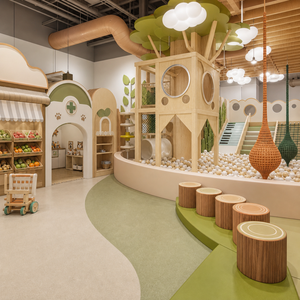 Équipement de Centre de Divertissement Familial (FEC) : Tour d'arbres, toboggan et plateformes d'escalade pour jeu de rôle dans un <span class=keywords><strong>village</strong></span>, idéal pour les acheteurs de projets FEC - Product Image 2