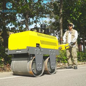 <b>Small</b> Walk Behind Double <b>Wheels</b> diesel Earth Road Roller Price - Product Image 2