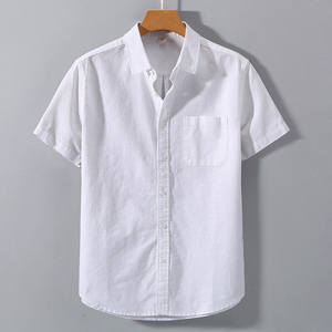 Chemise boutonnée à manches courtes en maille respirante anti-boulochage avec logo personnalisé pour <span class=keywords><strong>homme</strong></span>, idéale pour la publicité culturelle élégante, imprimée unie - Product Image 5