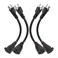 220v 10a 3 broches 90 degrés angle droit américain NEMA5-15p à NEMA5-15R mâle à femelle prise électrique américaine