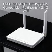 Router WiFi F660 GPON XPON ONU, Terminal de Red Óptica FTTH con 1GE 3FE Voz para Acceso a Red de Fibra de Banda Ancha para el Hogar