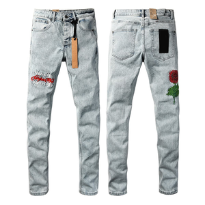 <span class=keywords><strong>Jean</strong></span> en denim <span class=keywords><strong>noir</strong></span> <span class=keywords><strong>slim</strong></span> fit déchiré et délavé de haute qualité pour <span class=keywords><strong>homme</strong></span>, coupe droite, style américain - Product Image 4