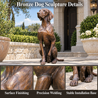 Sculpture de chien réaliste en bronze, moulée à la cire perdue, statue animale personnalisée, décoration extérieure durable pour jardin, cour, entrée d'hôtel