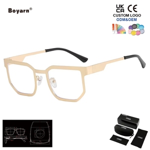 <span class=keywords><strong>Gafas</strong></span> de Miopía Cuadradas Extra Grandes Boyarn para Mujer y Hombre, <span class=keywords><strong>Gafas</strong></span> de Computadora con Protección Contra la <span class=keywords><strong>Luz</strong></span> <span class=keywords><strong>Azul</strong></span>, <span class=keywords><strong>Gafas</strong></span> de Metal de Moda para Mujer, <span class=keywords><strong>Gafas</strong></span> de Graduación - Product Image 4
