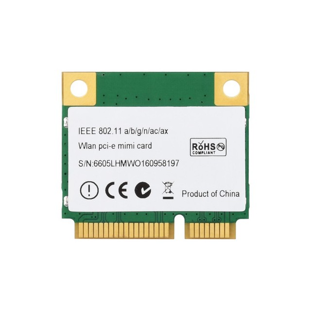 Wireless MINIPCIE AX210 NIC, Gigabit Tri-Band Wi-Fi 6E, 802.11AX Standard,  5.3