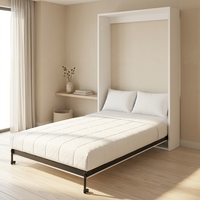 Lit mural Murphy blanc moderne avec armoire à hauteur réglable, gain de place pour chambre à coucher et chambre d'amis