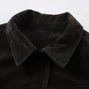 Giacca Stile Motociclista Decostruita Vintage in <span class=keywords><strong>Camoscio</strong></span> Vestibilità Boxy ODM Streetwear all'Ingrosso Disponibile in Pronta Consegna - Product Image 6