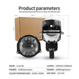 Nueva llegada 3 pulgadas 140W con copas de luz doble sin pérdidas RHD LHD línea de corte plana Bi Led proyector lente faros bombilla de reacondicionamiento - Product Image 5