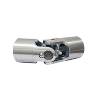 Joint cardan universel simple usiné CNC de haute précision, roulements à rouleaux à quatre aiguilles en acier inoxydable, alésage 25 mm, longueur 132 mm, 35