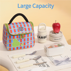 <span class=keywords><strong>Sac</strong></span> à lunch imprimé isotherme <span class=keywords><strong>Bento</strong></span> Tote Bag pour étudiants Office Workers Boîte à lunch en aluminium épaissi nouvel arrivage - Product Image 3