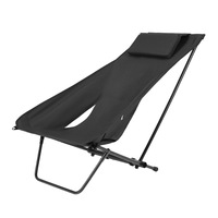 Chaise pliante inclinable robuste en alliage d'aluminium 7075 avec appui-tête en tissu Oxford, chaise de camping portable pour la randonnée, la pêche, la plage