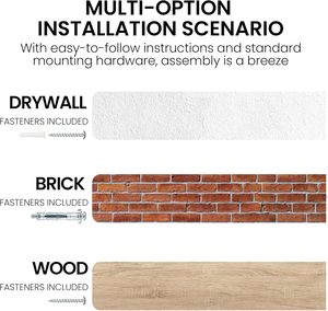 Kệ nổi cho tường mộc mạc rắn sống cạnh gỗ Kệ tường nặng với khung vô hình, Bộ 2 cho nhà - Product Image 6