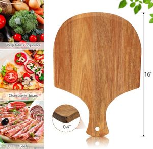 Pelle à pizza en bois d'acacia écologique <span class=keywords><strong>de</strong></span> qualité supérieure, très vendue, avec poignée et accroche pour le pain, le fromage et la cuisine - Product Image 2