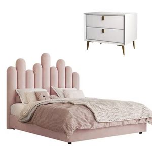 La Stanza Moderna e Bellissima per Ragazze Presenta Canali a Forma di Dita, Tessuto in Velluto Rosa Morbido e Cuscini Delicati - Product Image 5