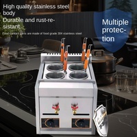 Cuiseur à nouilles électrique et à gaz commercial durable avec 4/6 brûleurs, machine à pâtes en acier inoxydable pour hôtels et restaurants
