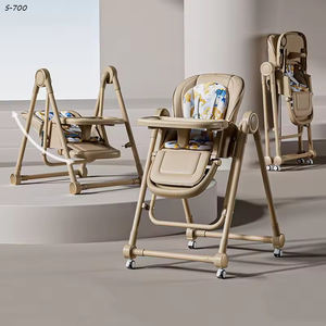 Silla alta plegable para bebé 3 en 1 | 7 alturas y 6 asientos reclinables ajustables | Asiento y bandeja extraíbles para una <span class=keywords><strong>trona</strong></span> multifunción de fácil limpieza - Product Image 4