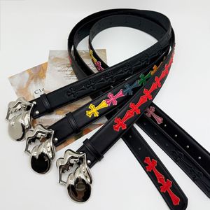 <span class=keywords><strong>Ceinture</strong></span> en <span class=keywords><strong>cuir</strong></span> CH pour hommes, style rétro, personnalisée, colorée, jeune, avec boucle en alliage étoile classique et croix ancienne, vente en gros - Product Image 5
