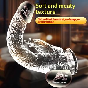 Fabricant en gros de jouets sexuels pour adultes, gode réaliste transparent, grand gode, imperméable, matériau doux pour la peau, contrôle manuel, féminin - Product Image 5