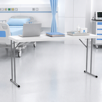 Moderner Quadratischer 113cm HDPE Kunststoff Klapptisch mit Pulverbeschichteten Stahlbeinen für Outdoor-Dining, Krankenhaus und BBQ-Nutzung