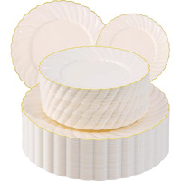 Assiettes jetables en plastique rigide blanc de qualité supérieure de 6 pouces et 9 pouces pour mariage et fête