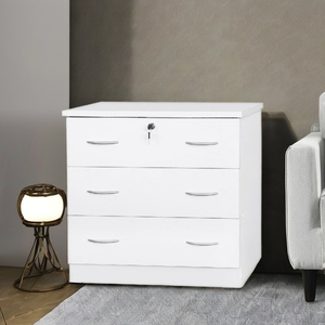 Coffre en bois à 3 tiroirs avec serrure, meuble de rangement personnalisé OEM en bois pour salon, fabriqué en Malaisie 1427 - Product Image 1