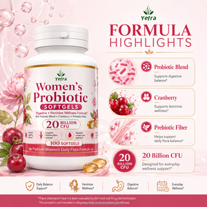Suplemen Probiotik Wanita Label Pribadi Kapsul Lunak OEM Probiotik Alami untuk Kesehatan Vagina & Usus Wanita - Product Image 6