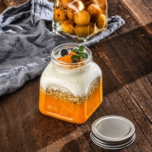 Grosir dapur kedap udara transparan kaca bening kemasan makanan penutup kue kopi stoples kaca penyimpanan 250ml 500ml 750ml - Product Image 4