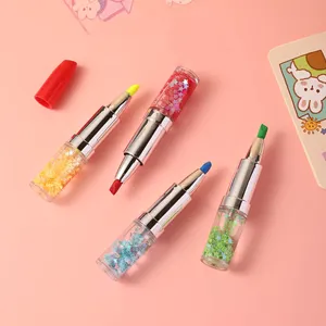 قلم شفاة من الرمال المتحركة، قلم شفاة بلاستيكي محمول للطلاب على شكل جرافيتي مضيء