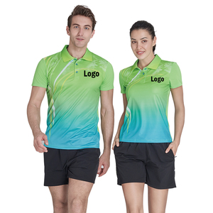 Logotipo personalizado estilo chino pareja deportes Ping-Pong pelota tenis camisa Polo Jersey puro algodón camiseta Polo - Product Image 3