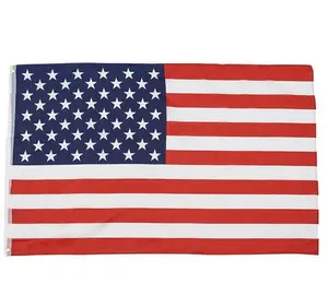 PRC Manufacturers 48h Fast Delivery 3x5 Ft American Us Flag 100% Polyester Usa Flag With Brass Grommets