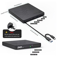 5 en 1 Ultra-mince Portable optique USB 3.0 lecteur de CD/DVD externe graveur de CD ROM graveur lecteur de disque externe ordinateur portable