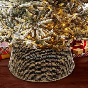 Jupe de sapin de Noël en osier artificiel pliable, panier de sapin pour la décoration des fêtes de Noël - Product Image 5